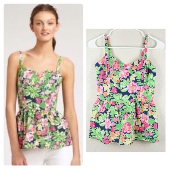 Lilly Pulitzer Gardenia Peplum top sz.4 - Picture 2 of 8